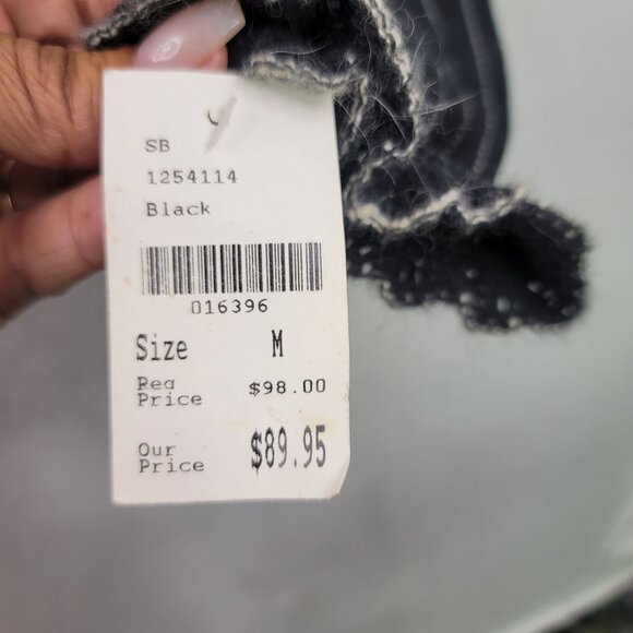 Susan Bristol 90's Vintage Deadstock Black White Striped Cardigan M Angora Blend - Picture 8 of 11